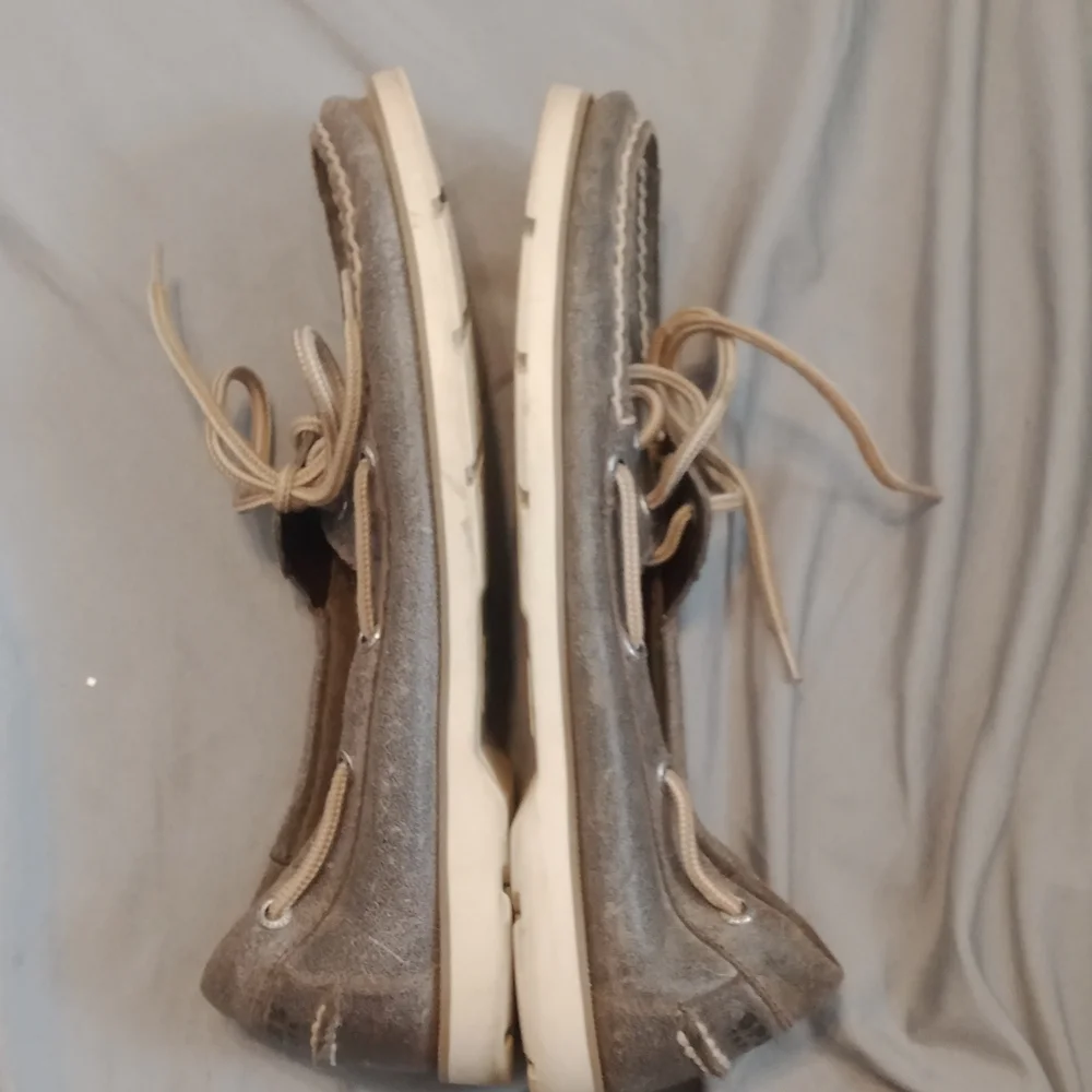 Sperry Top-Sider men tan and black boat shoes size 8 medium